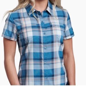 Blue Plaid Short Sleeve Shirt